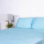 a serene sky blue colourway inspired by the white sands and turquoise waters of the Bahamas, echoing the natural beauty of these iconic islands. The Bahamas Collection is available in complete sets, fitted sheets, and pillowcases.