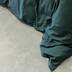Close up of green quilt cover detail corner 