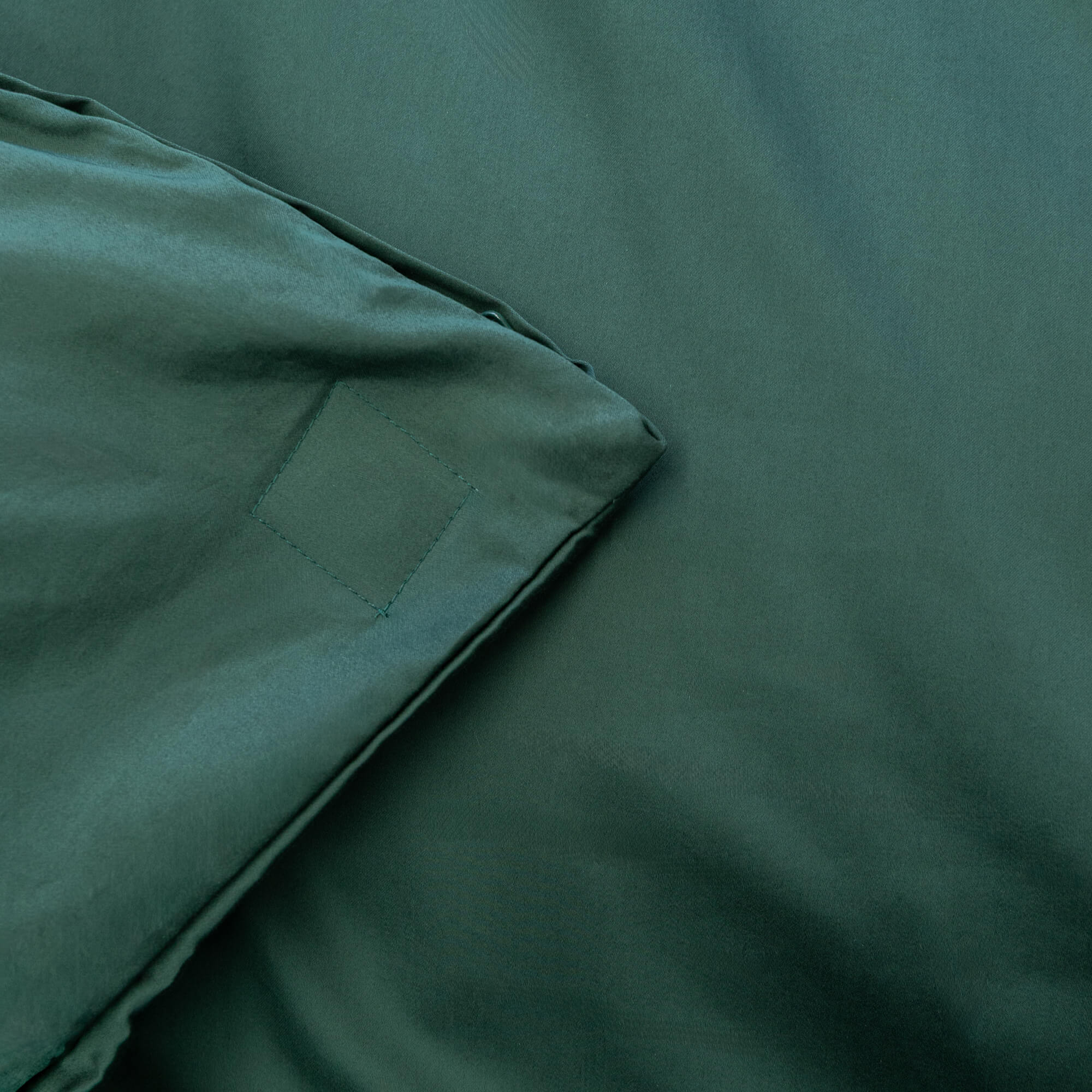 Close up of magnet detail in green bedding