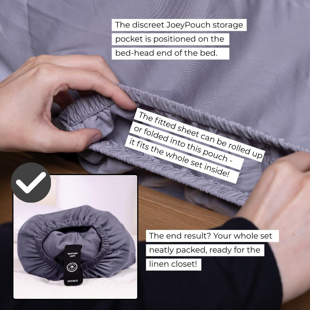 TLC center-aligned flat sheet with alignment tag - perfectly centered on your bed every time